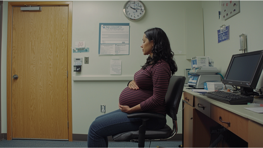 a surrogate waiting for a doctor