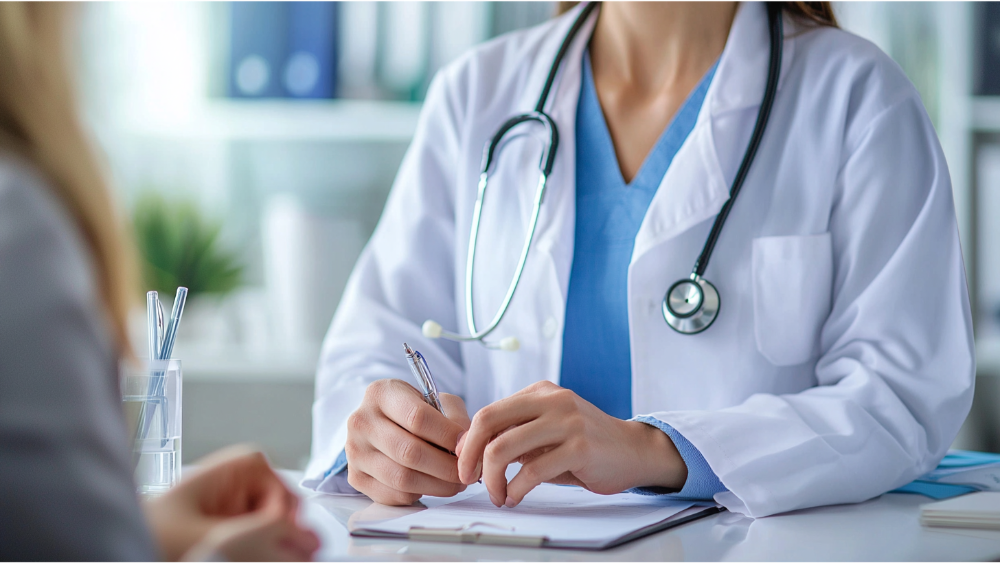 a doctor talking to a patient