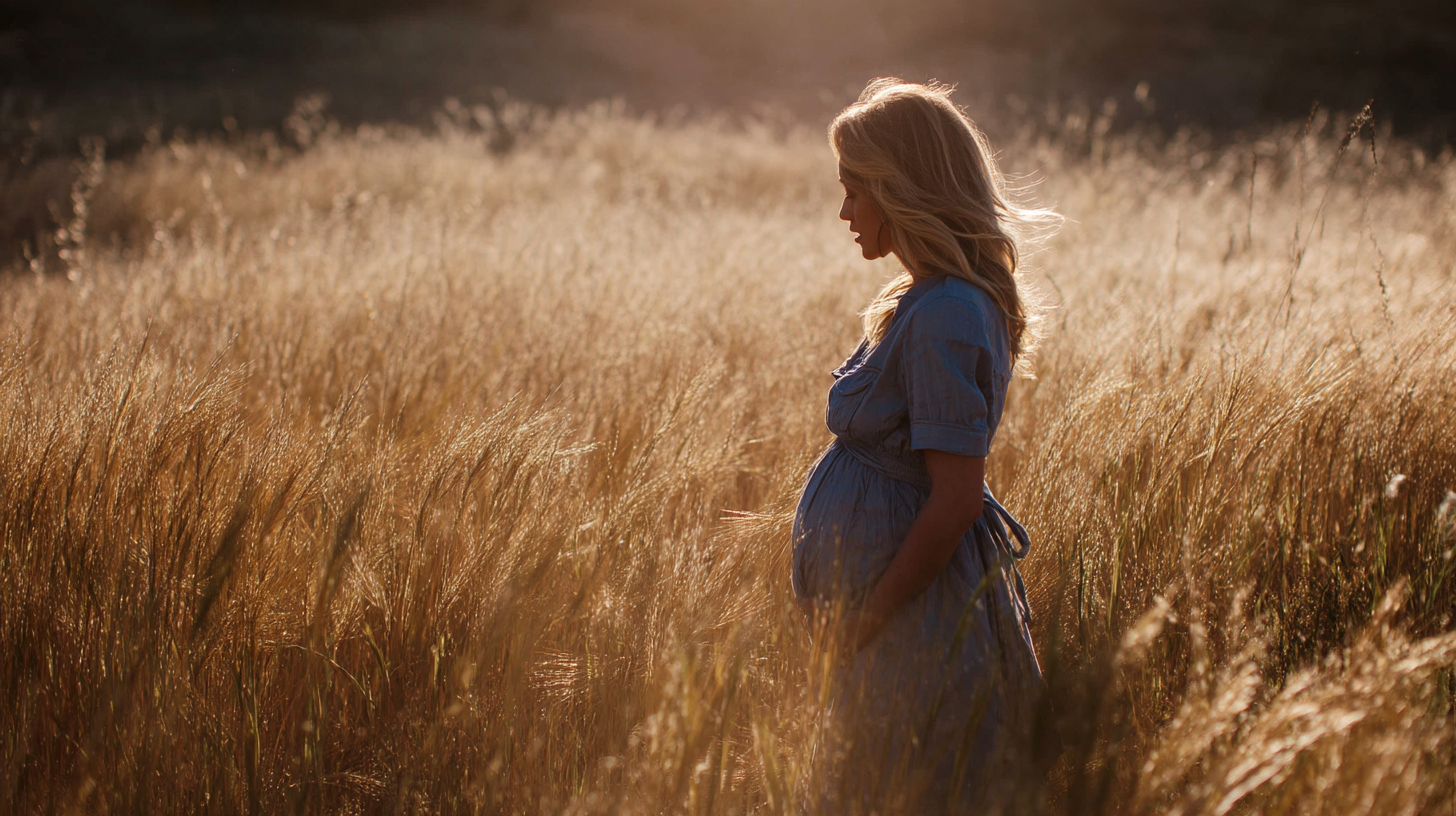 contentcreationteamkova pregnant woman standing in a sunlit whe b41d035d be1f 4d9c 94a9 32229d892474